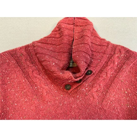 Woolrich Womens Cable Knit Sweater Small Soft Ruby Heather - Picture 5 of 12